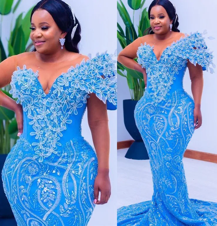 2023 May Aso Ebi Mermaid Luxurious Prom Dress Beaded Sequined Lace Evening Formal Party Second Reception Birthday Engagement Gowns Dress Robe De Soiree ZJ182