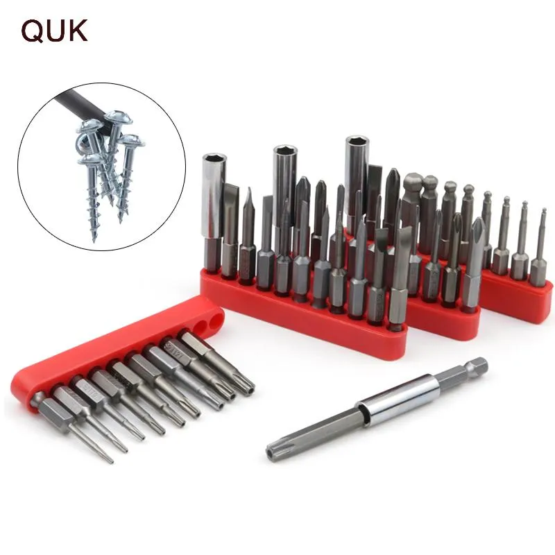 Schroevendraaier QUK Screwdriver Drill Bits 12 Pcs Set Precision Magnetic FrontEnd 6.35mm Joint For Pneumatic Electric Drilling Repair Tools