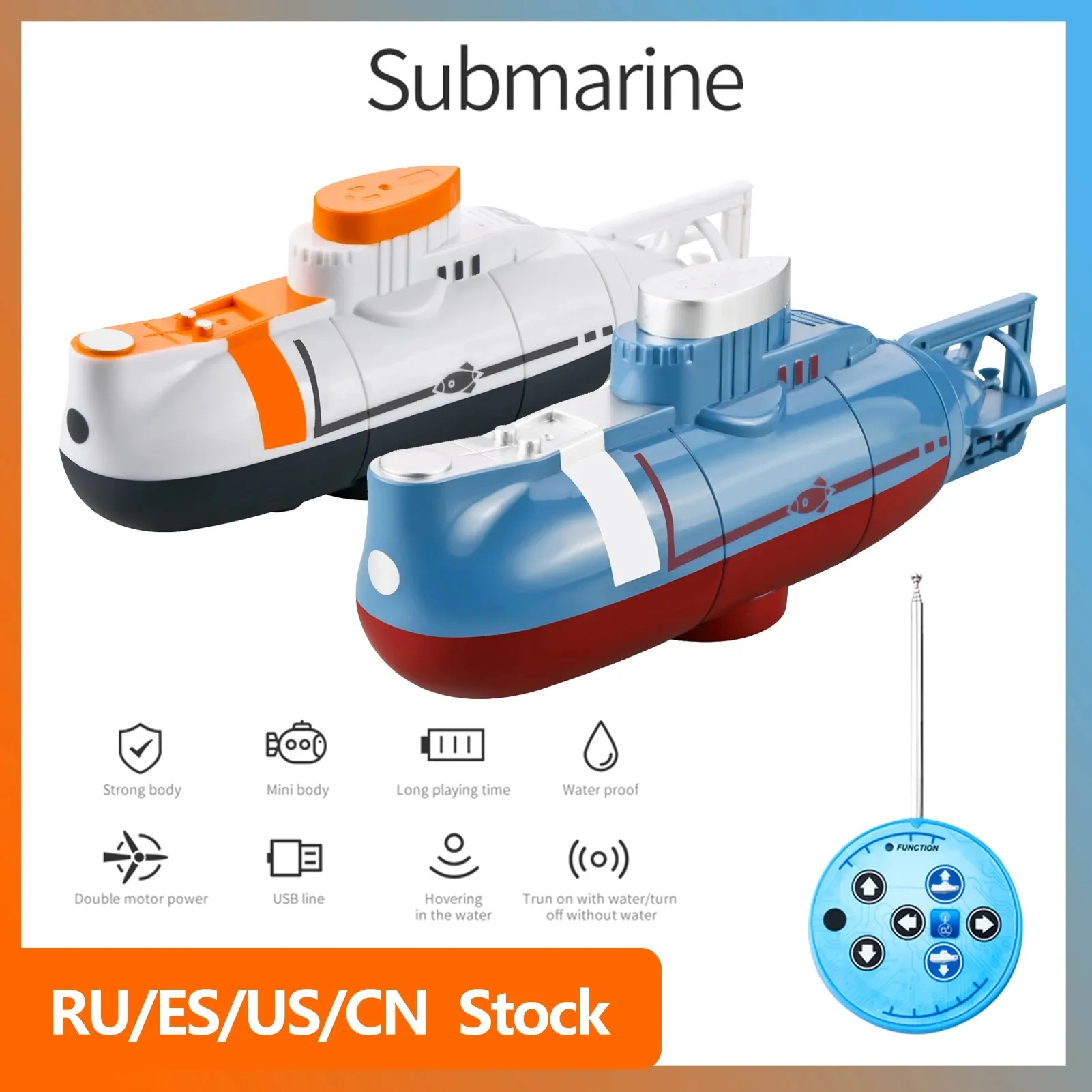 B6 MINI RC Supmarine 0.1m/s السرعة عن بُعد التحكم عن بعد قارب مقاوم للماء ، موديل محاكاة لعبة غطس.