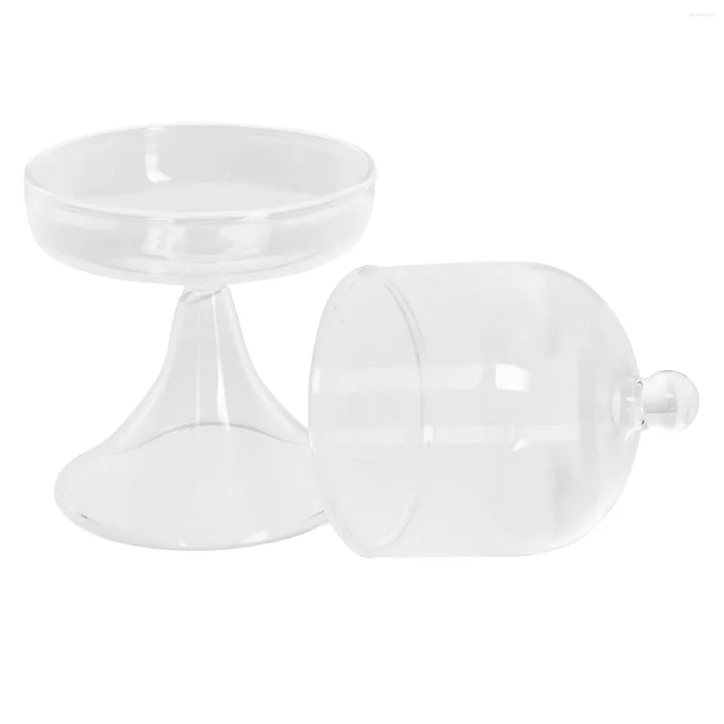 Set di stoviglie Cupcake Holder Coperchio Dessert Toppers Torre Decorazioni per la tavola di nozze Supporto per caramelle Coperchio in vetro per spuntini