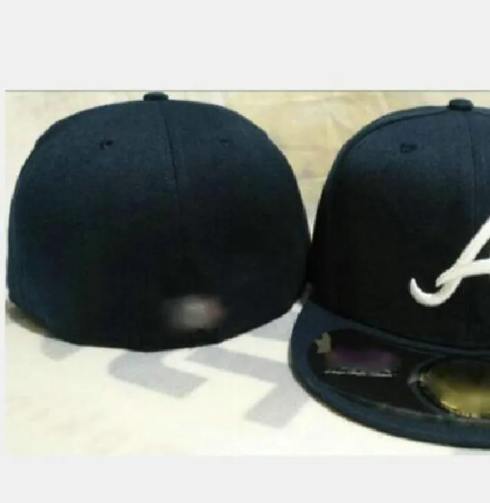 Pronto azionario all'ingrosso all'ingrosso di alta qualità Atlanta Sport Team Attred Caps Brim Flat On Field Cappelli Full Design Design Design 7- Size 8 Baseball Adatto Gorra Casquette A7