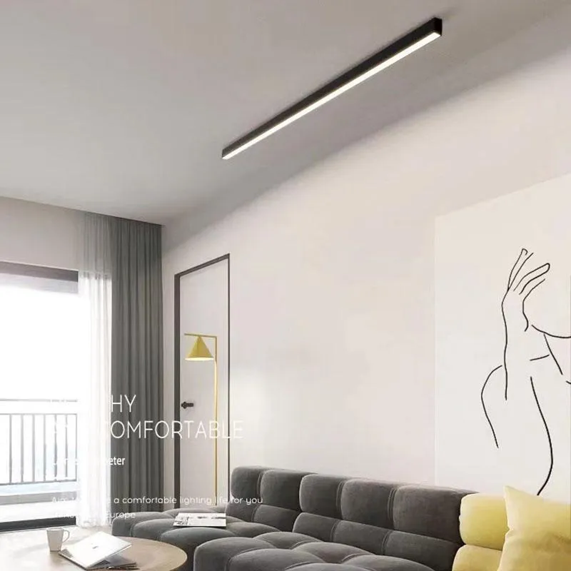 Lampy wiszące 100 cm 80 cm minimalistyczne światło sufitowe LED do salonu sypialnia do jadalni lampa wewnętrzna czarna gotowa 110 V 220 VPendant