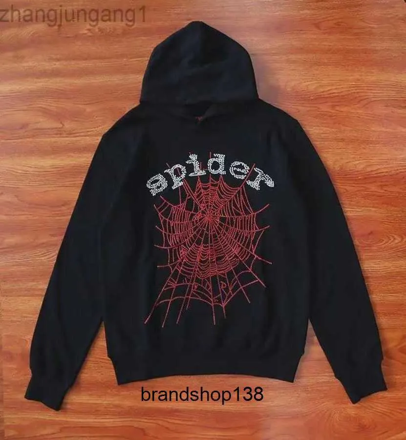 23gg Designer Style Spider 555555 Chaqueta con capucha Spi5er 555 Moda Streetwear Impreso y suéter de pareja para mujer Sudadera con capucha Tendencia Rojo Negro