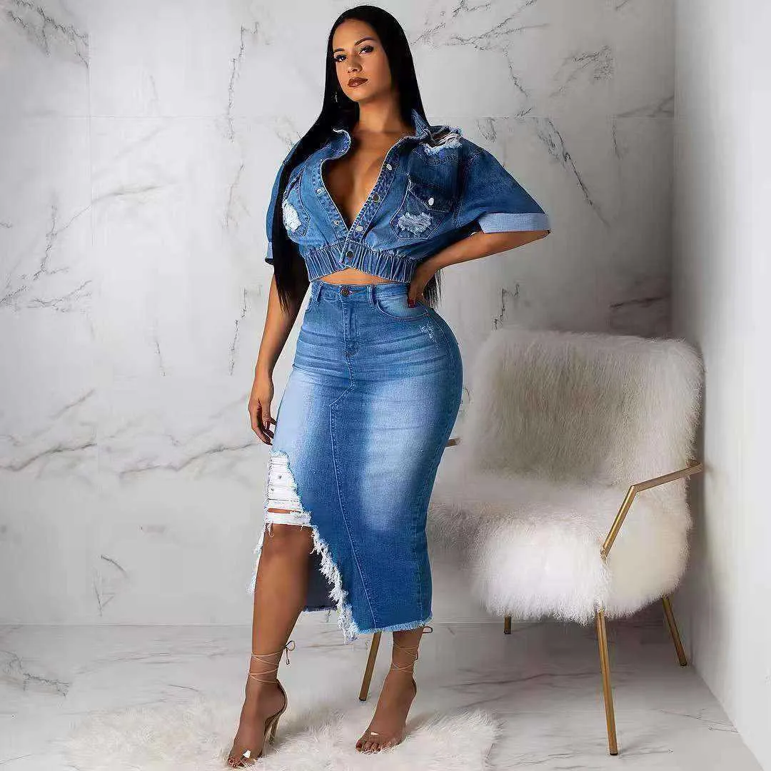 Jean set outfit on sale