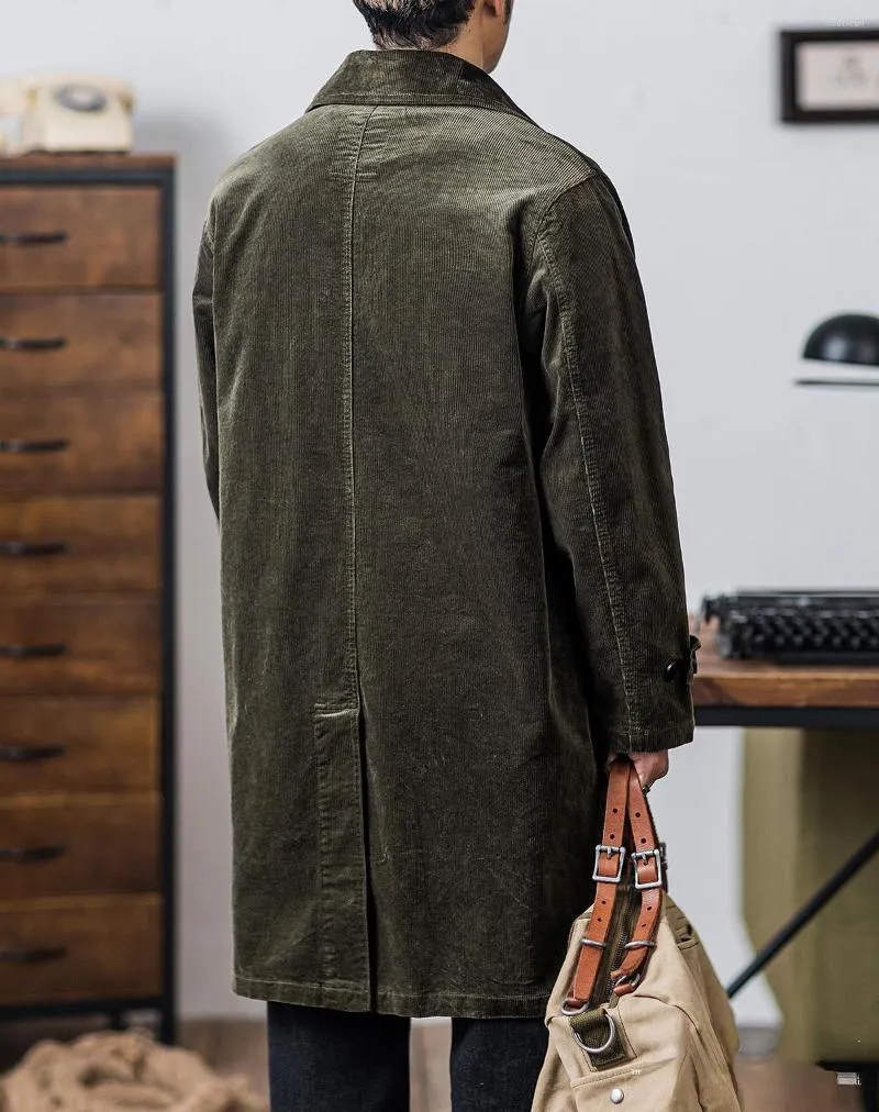 Mens corduroy trench coat hotsell