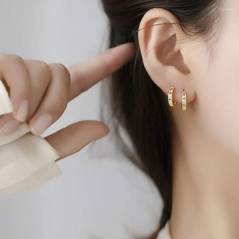 Hoop Earrings KMY Elegant For Women Tiny Hollow Out Light Piercing Round Gold Color Jewelry Cute Gift Girl