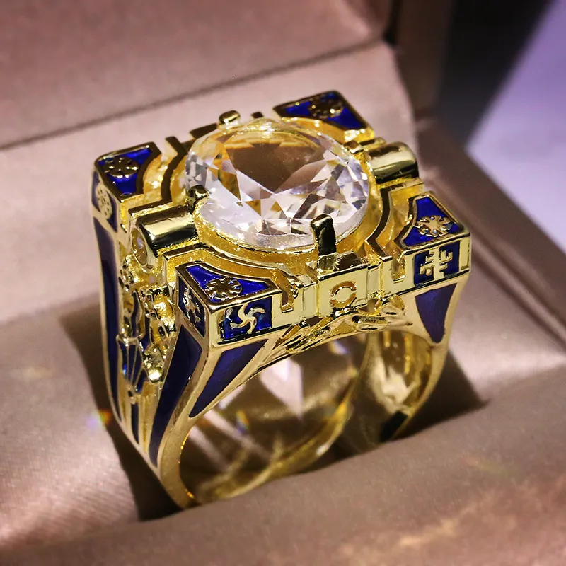 Stone Ring Mens Big Diamond Rings 925 Silver Wedding Rings