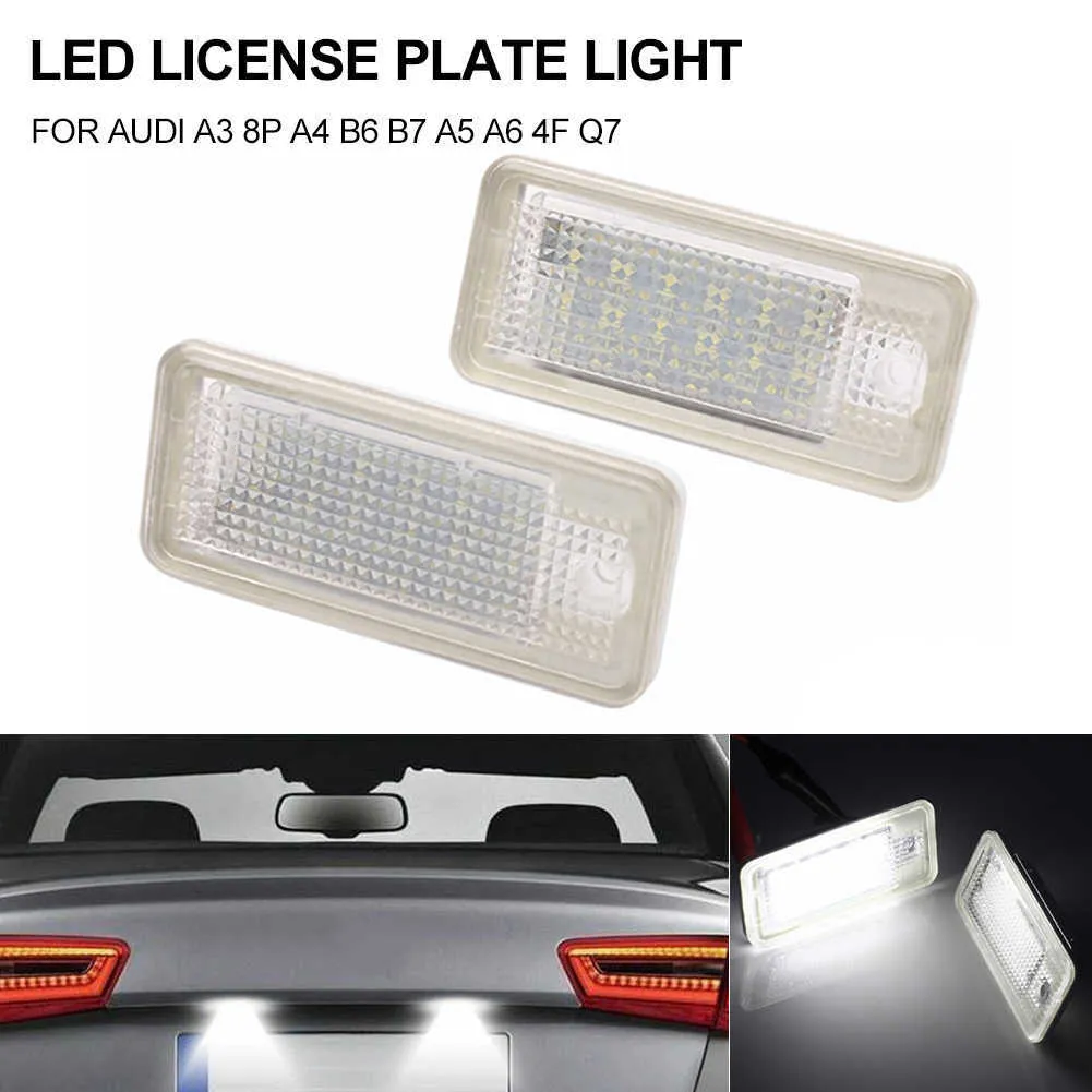 For Audi A3 8P A4 8E A6 4F Q7 2x LED license plate lighting lights SET  CANBUS