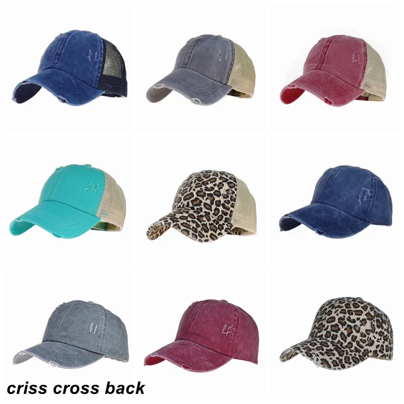 Criss-Cross-Pferdeschwanz-Mütze, Pferdeschwanz-Baseballkappe, gewaschener, unordentlicher, unordentlicher Dutt-Ponycaps-Trucker-Hut