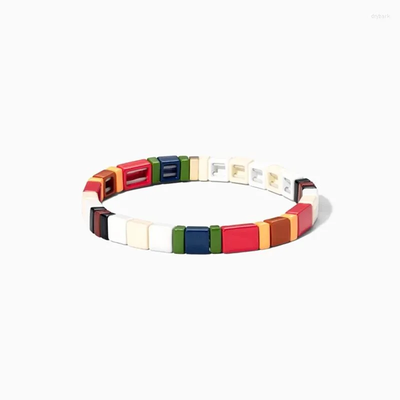 Bracciale quadrato in lega colorata filo regali per le donne San Valentino anno regalo di compleanno braccialetto impilabile chic 2023 Bizuteria