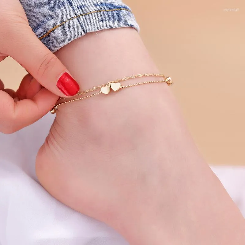 Anklets ZOSHI Multi Layers Gold Plated Chain For Women Summer Beach Foot Jewelry Barefoot Sandals Trendy Bracelet Ankle