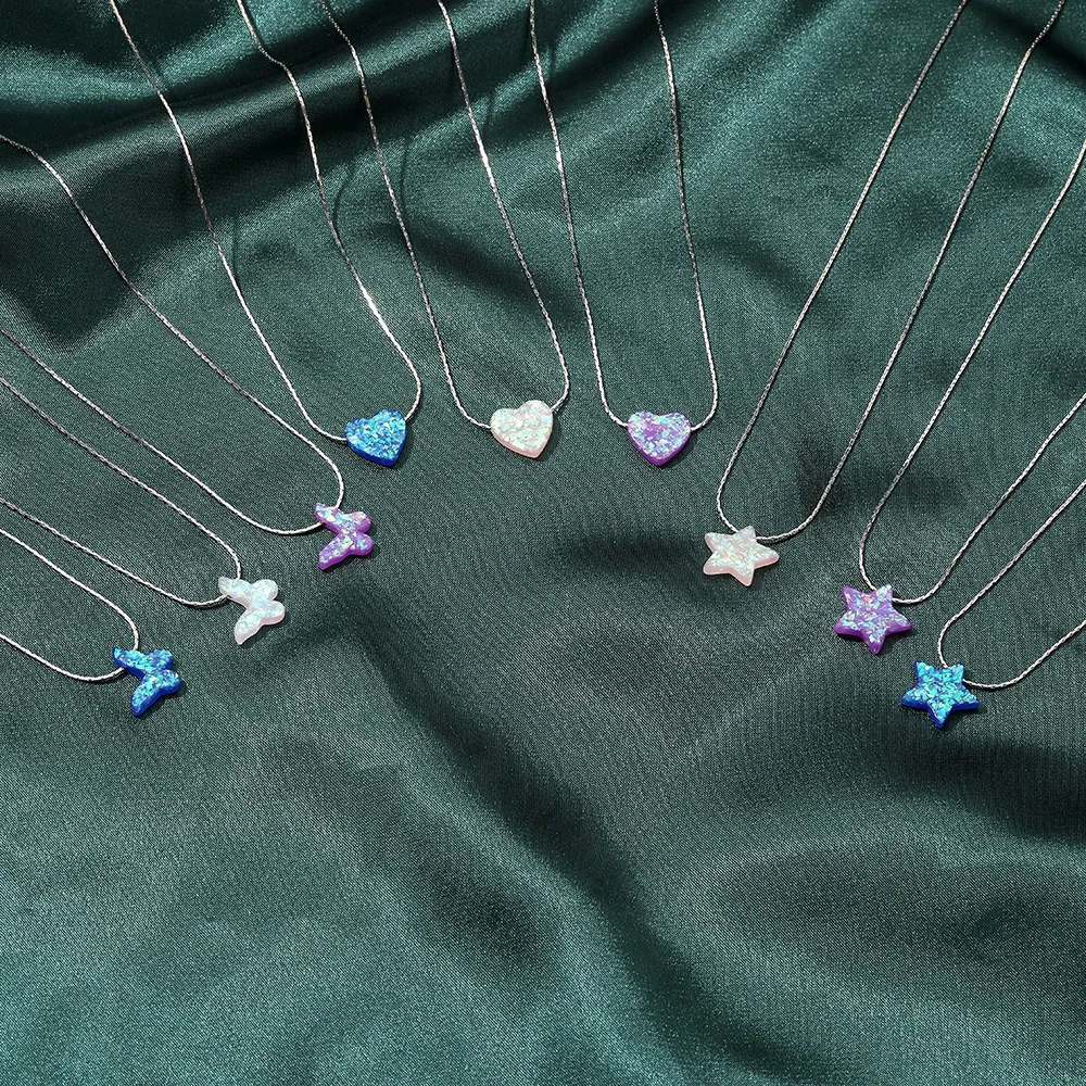 Hanger kettingen romantische kleurhars sleutelbeen ketting voor vrouwen trendy sterren love butterfly mode sieraden meisje cadeau 230506