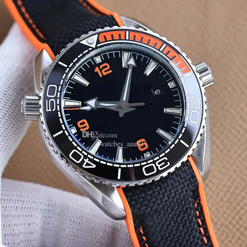 Top Automatyczne mechaniczne 8900 ruch męski zegarek 43,5 mm ceramiczny obudowa oceaniczna skórzana pasek na rękę oceani