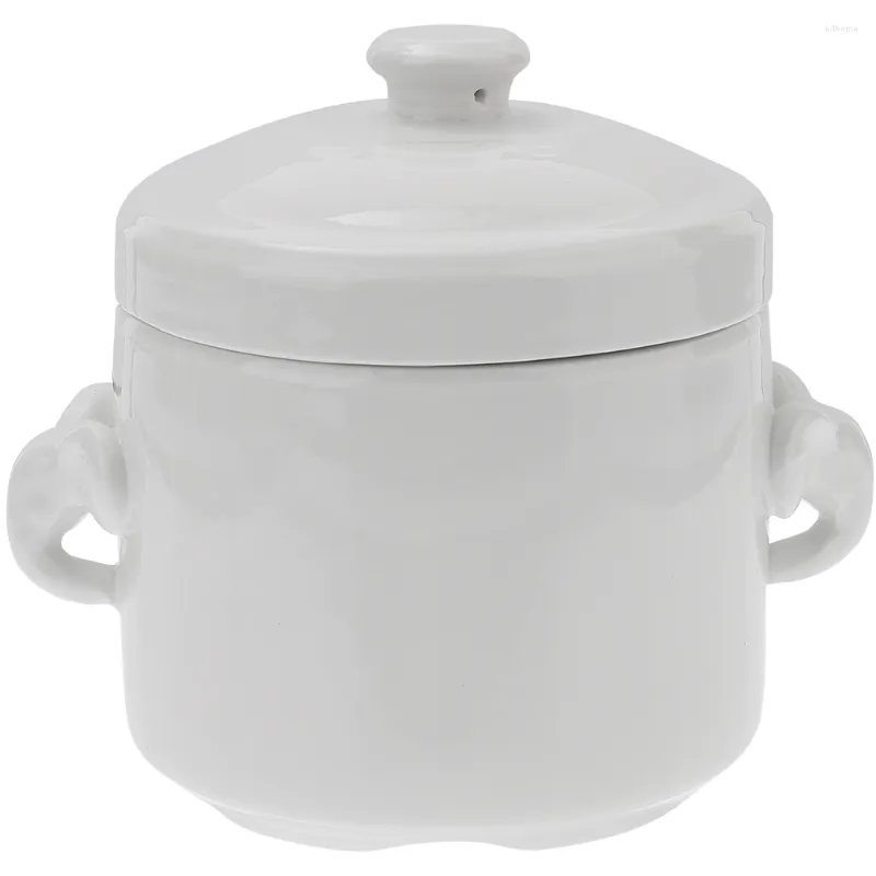 Bowls Ceramic Pot Bowl Lid Stew Steamed Egg Soup Cup