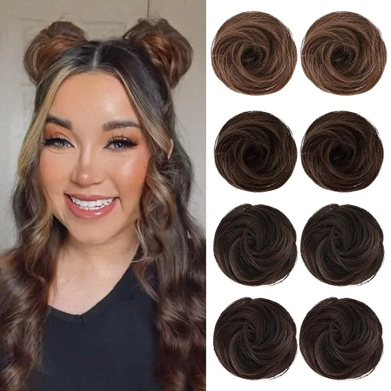 Pince à griffes dans les chignons à cheveux Messy Space Buns Extensions de pièces de cheveux Accessoires de cheveux Postiches pour femmes filles