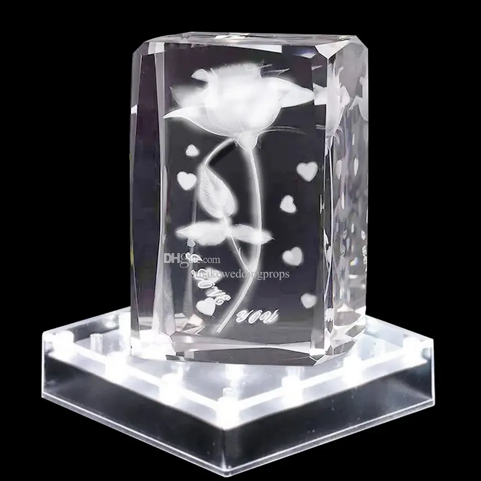 Set Of 4 - 5 Inch Square LED Light Bases For Centerpieces, Vases & Glass Art - Battery Powered Display Lights (White) - View #11