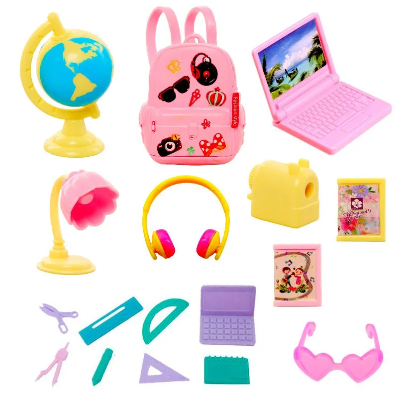 Kawaii 26 Items/Lot Miniature Dollhouse Accessories 30cm For Barbie Dolls Kids Toys Birthday Present Things DIY Game Christmas