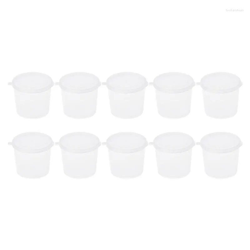 Bouteilles de stockage Tasses à sauce jetables en plastique avec organisateurs de couvercles de vinaigrette transparents pour la table à manger à la maison Boîtes à épices au poivre R7UB