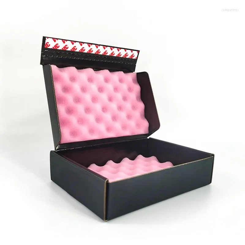 Fabrication de pochettes à bijoux avec Logo personnalisé Cartons en carton de couleur ondulé grande boîte d'expédition à glissière noire Mayte pour l'électronique