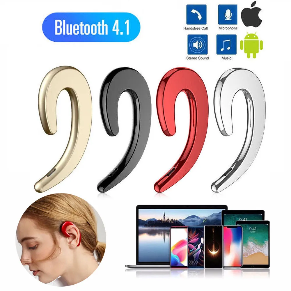 Universal Bone Condução Ear fone de ouvido sem fio Bluetooth 4.2 Sports Sport Setreo Headset para tablet para laptop para Xiaomi para iPhone 7 8 x