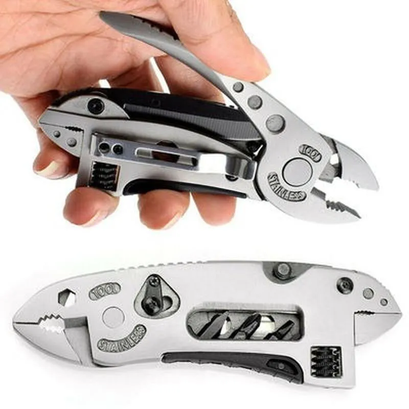 Tang Fold Multi Tool Knife Repair Adjust Gear Outdoor Survive Camp Screwdriver Wrench Jaw Plier Multipurpose Multifunction Spanner