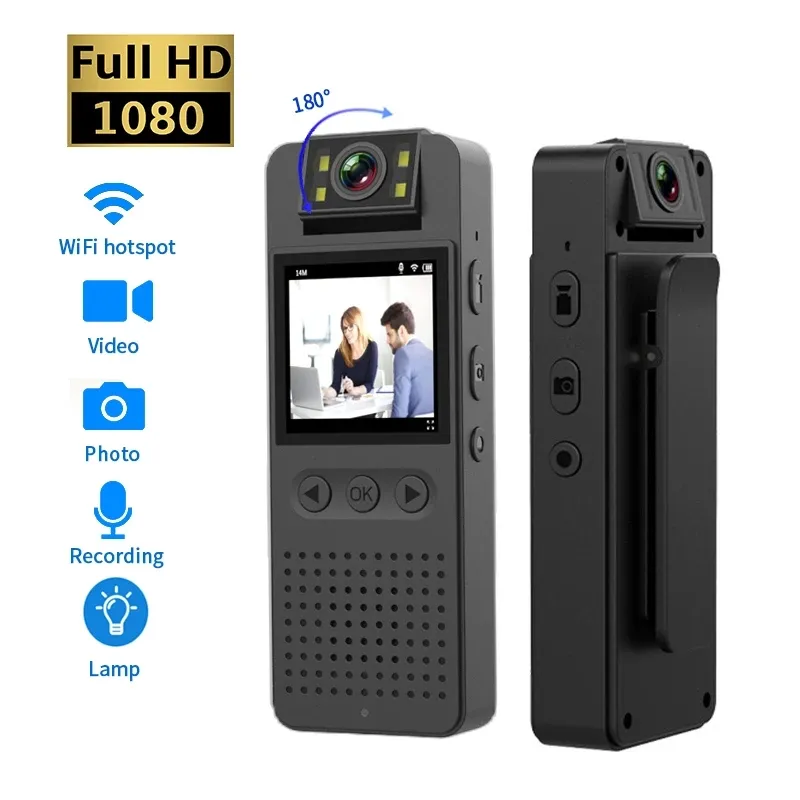 1080p Wireless Mini Body Action Camera WiFi Hotspot FHD Camcorder Infraröd LCD -skärm DVR Audio Video Bike Bicycle DV Recorder