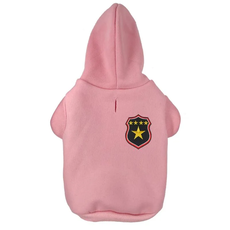 Hundebekleidung Sheriff Five Stars Cooles gesticktes Muster 4 Farben Haustier-Welpenkleidung Hoodies Pullover Trainingsanzüge für kleine mittelgroße Hunde