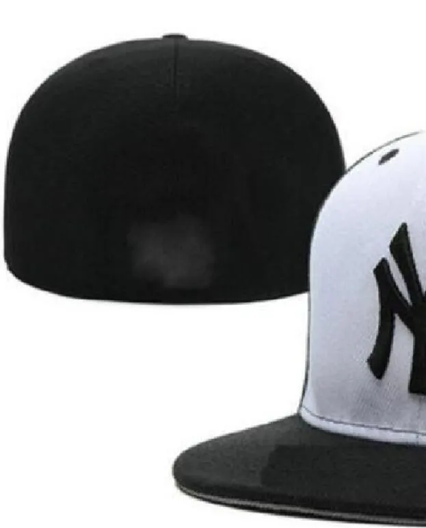 Pronto Stock Whadacsale de alta qualidade A equipe de esporte de Nova York montou Caps La Ny Brim Flat em chapéus de campo Tamanho completo do design fechado 7- Tamanho 8 Baseball equipado Gorra Casquette A16