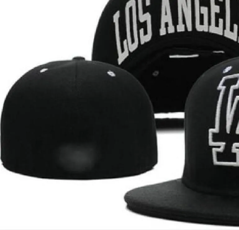 Ready Stock Wholesale High Quality Men's Los Angeles Sport Team Fitted Caps LA Flat Brim on Field Hats Full Closed Design Size 7- Size 8 Fitted Baseball Gorra Casquette A9