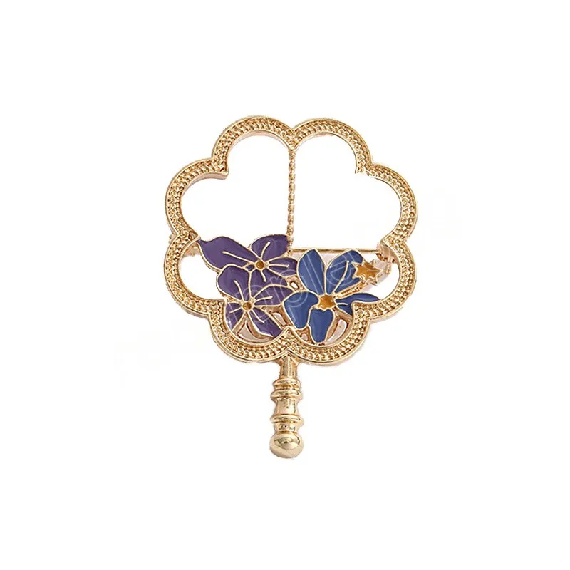 Broche Vintage en alliage pour femme, strass exquis en forme de fleur, broche en éventail de queue de phénix, broche de Corsage, vêtements de fête de mariage, bijoux