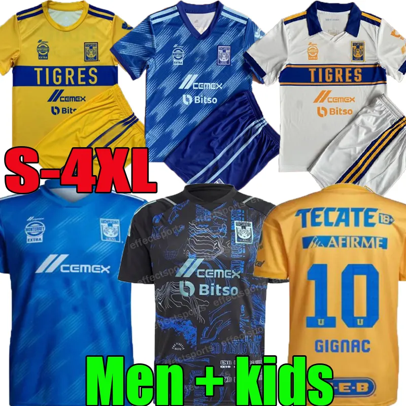 XXXL 4XL 2023 2024 GIGNAC Tigres UANL جيرسي لكرة القدم المنزل بعيدا 22 23 24 المكسيك الدوري الاسباني MX Vargas AQUINO PIZARRO NICOLAS قمصان حارس المرمى F.THAUVIN قمصان كرة القدم