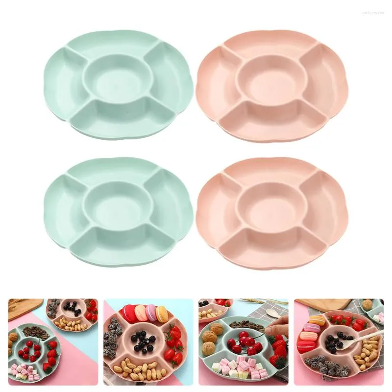 Dinnerware Sets 4 Pcs Display Tray Dessert Platter Santa Cookie Appetizer Plates Snack Serving Party Cake Candy Catering Divided