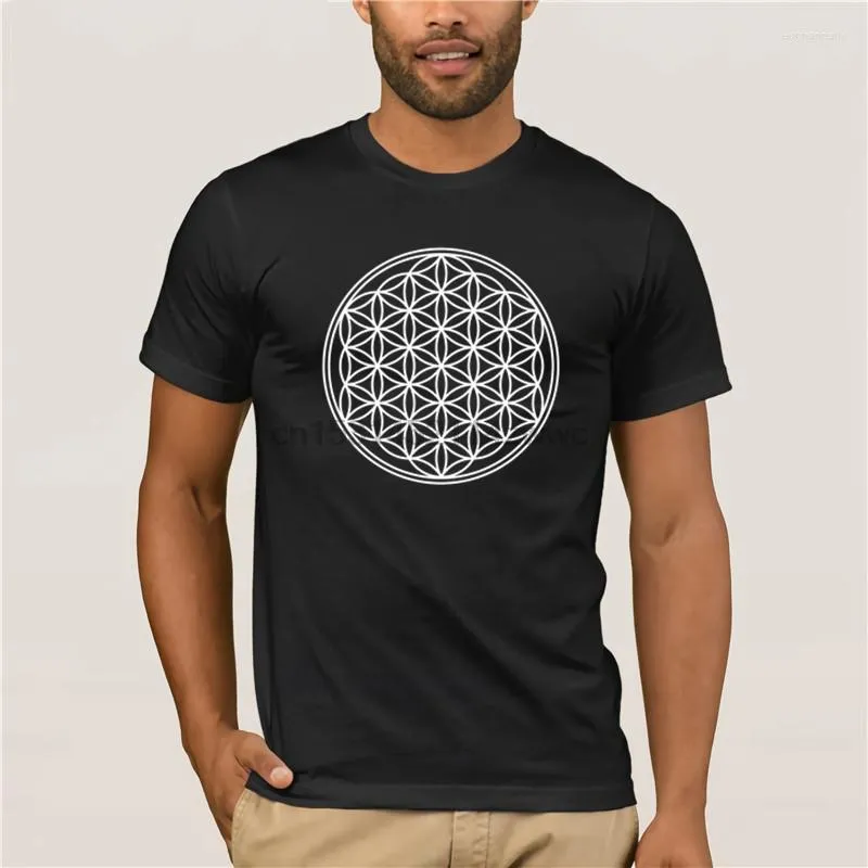 T-shirts pour hommes 2023 Fashion Shirt100 Cotton Funny Flower Of Life Impressionnant Géométrie Sacrée DesignMen Tshirt