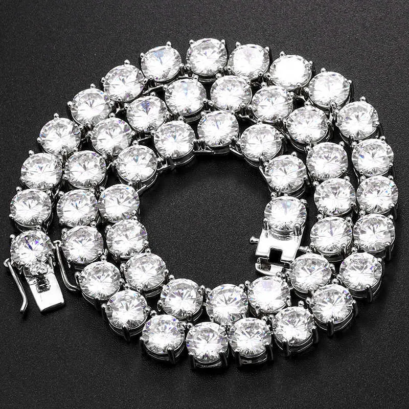 Necklace Diamond Tennis Necklace Jewelry 3mm 4mm 5mm Sterling Sier VVS Moissanite Diamond Cluster Tennis Chain Mens And Womens Necklaces From 43 61 DHgate