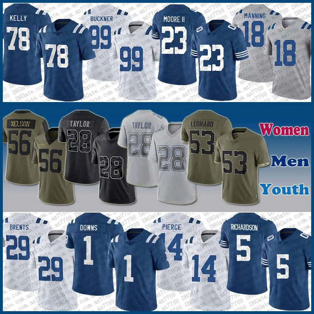 5 Anthony Richardson Jonathan Taylor Football Jersey Men de douane Femmes Kids Darius Leonard Quenton Nelson Juju Bents Josh Downs Gardner Minshew II Deforest Buckner