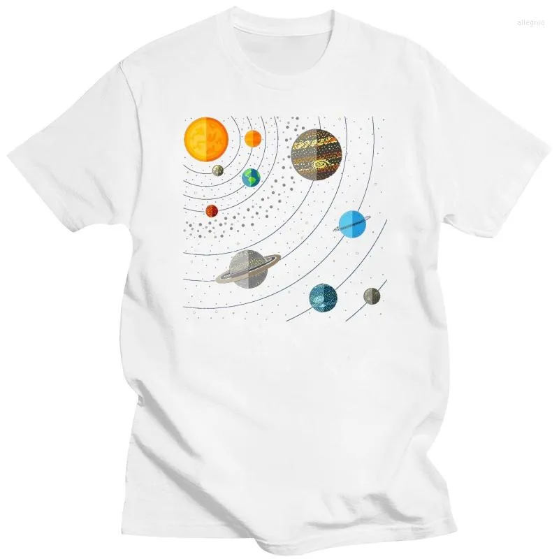 Heren t shirts mode mannen shirt ons zonnestelsel educatieve wetenschap donker