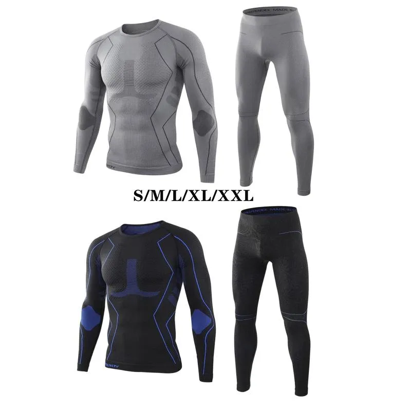 Men's Tracksuits Thermo Winter Thermal Underwear Men Leggings Long Johns Sweat Quick Dry Top Pants Warm Clothes For Hiking MountaineeringMen