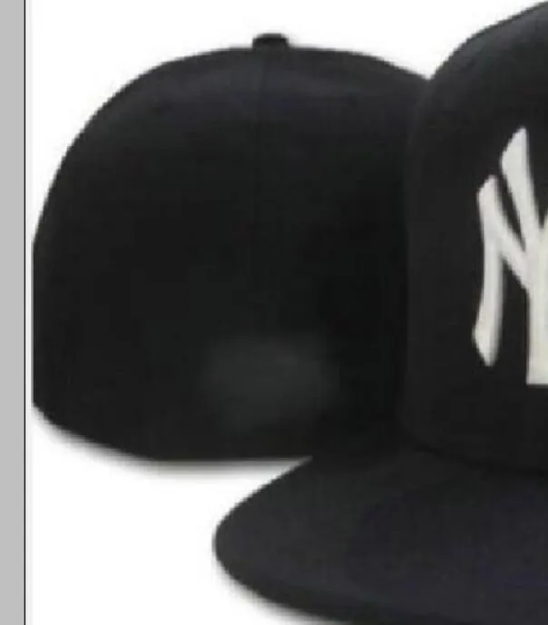 Ready Stock Partihandel Högkvalitativ herr New York Sport Team Fitted Caps La Ny Flat Brim On Field Hats Full Stängd design Storlek 7- Storlek 8 Monterad baseball Gorra Casquette A20