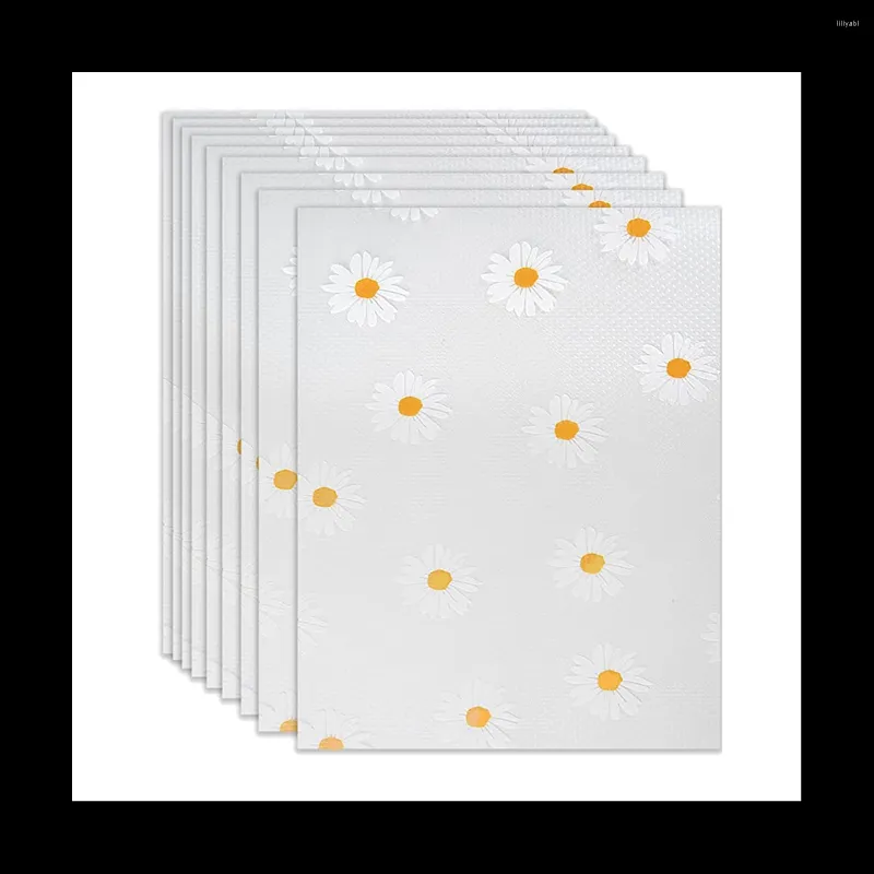 Tapis de table 9 pièces doublures de réfrigérateur lavables antidérapantes pour napperon de tiroir et armoire de placard