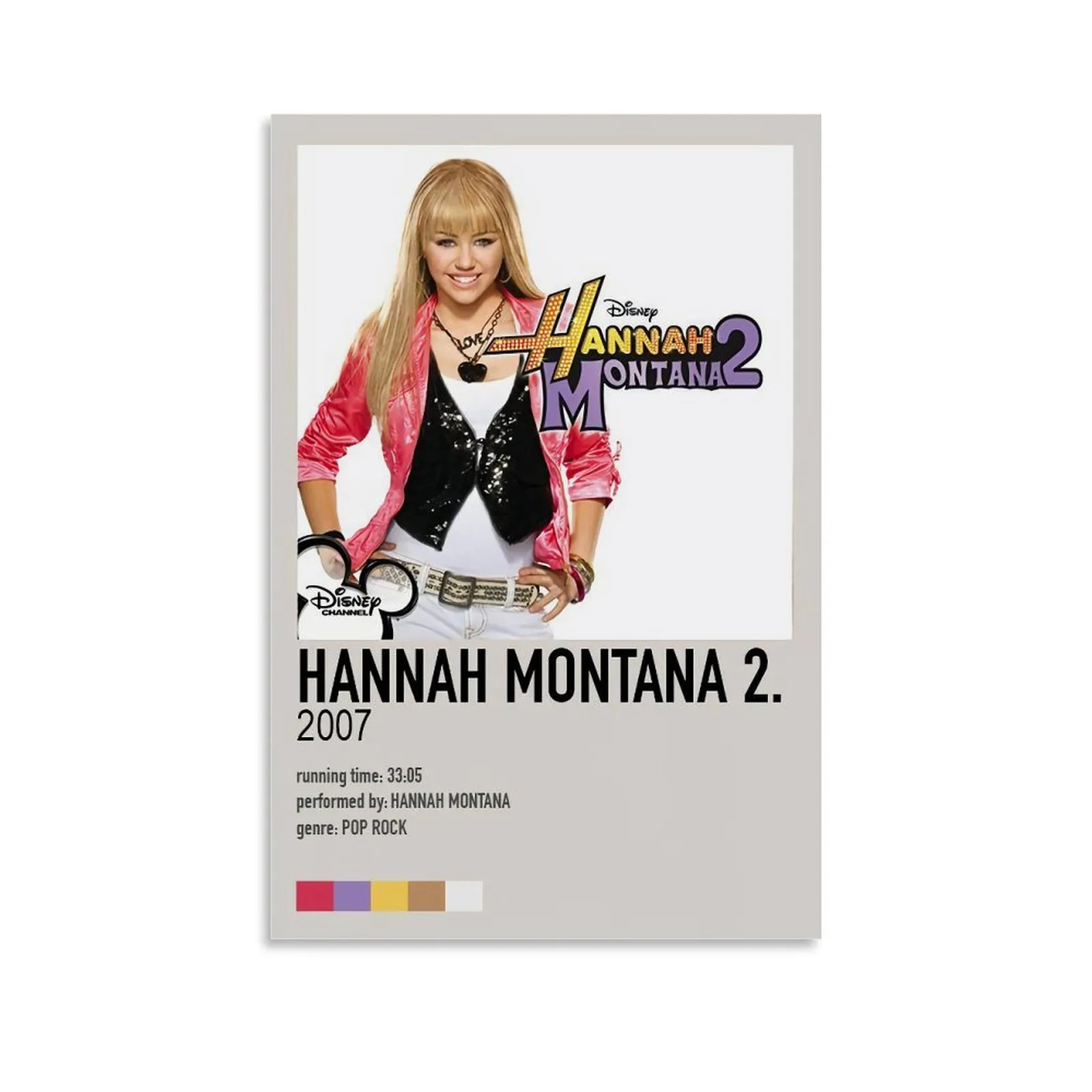 Pannello Appeso Poster Verticale Hannah Montana 2 - Hannah Montana (2007) (1) Wall Art Canvas Doth Posters