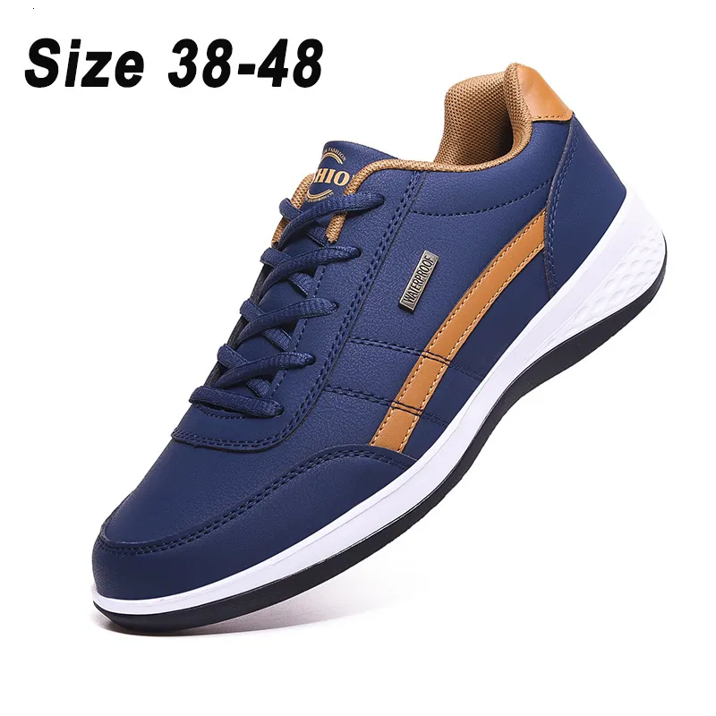 Scarpe eleganti Scarpe da uomo in pelle Sneakers Taglia grande 48 Scarpe casual da uomo Scarpe italiane traspiranti per il tempo libero Calzature antiscivolo maschili Scarpe vulcanizzate 230506