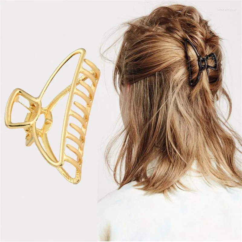 Haarspangen Frauen Mädchen Geometrische Krallenklemmen Metallkrabben Mondform Clip Einfarbige Haarnadel Großes Zubehör