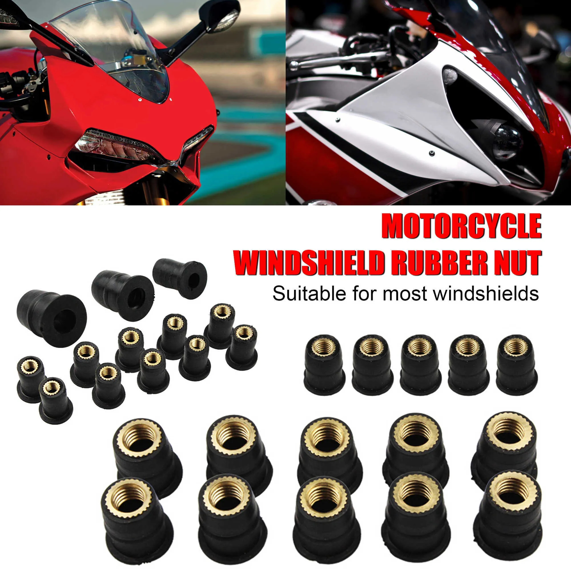 Neue 10 STÜCKE Motorrad M4 M5 M6 Universal Gummi Gut Muttern  Windschutzscheibe Verkleidung Motorhaube Eloxiertes Aluminium Moto  Schrauben Bolzen Zubehör Von 4,82 €