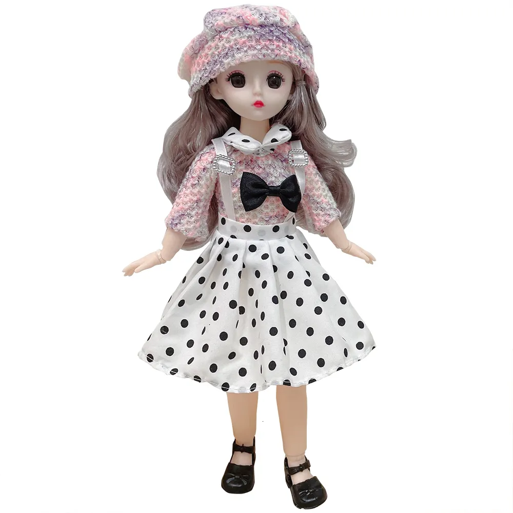 30cm DIY Dolls 20 Joints Moveable Doll Body 3D Eyes Girls Princess