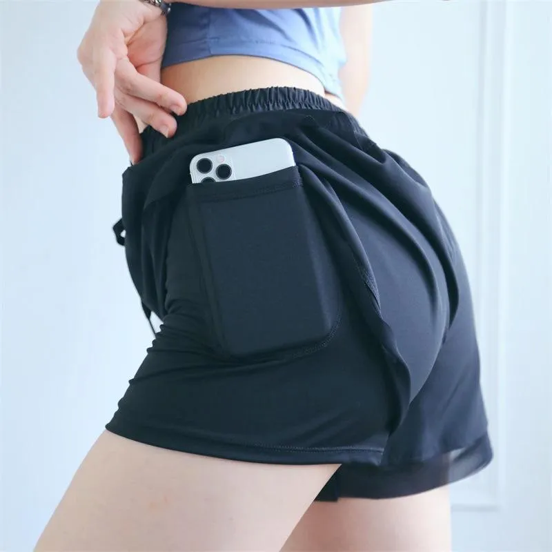 Running Shorts Summer Women 2 w 1 sportowy trening fitness Szybki suchy gym joga sport