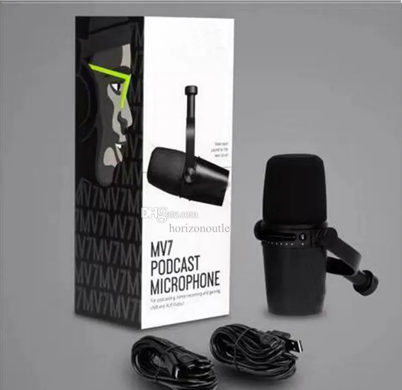 Hight Quality MV7 Professional Cardioid Dynamisch merk Microfoon Studio Frequentie Reactie USB Wired Mic voor tv live vocale opname Podcast Performance