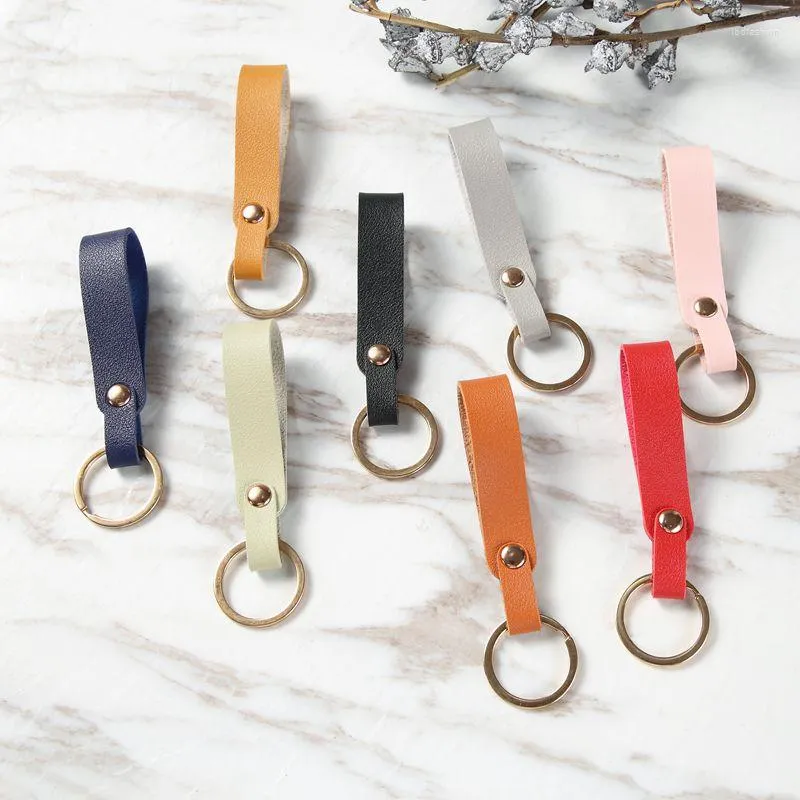 Keychains 1pc Business Pu Leather Keychain Fashion Diy Bag nyckelhållare Kvinnor Män band midja plånbok biltangenthantverk