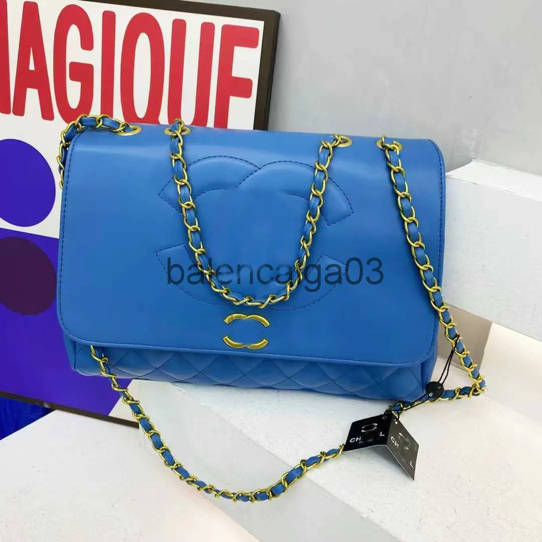 Chanelle Vintage Leather Chain Tote Bag Designer Channel Luxurious