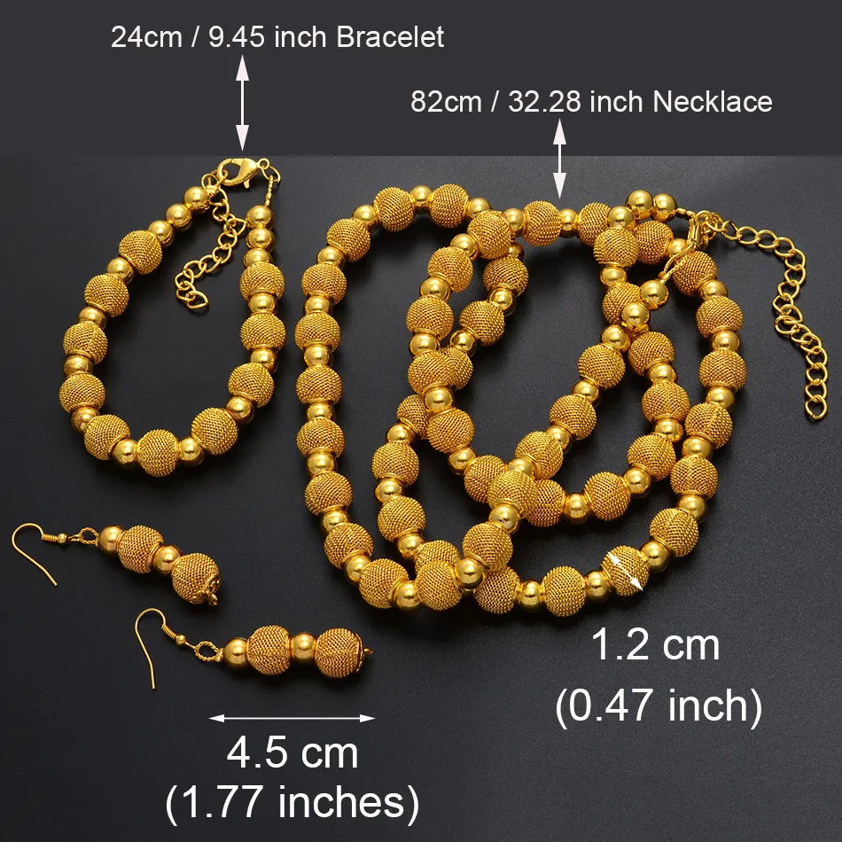 Pendant Necklaces Anniyo 82cm Beads Necklace 24cm Bracelets And