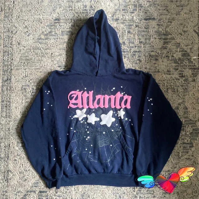 Navy Blue Spider Hoodie 2024: Atlanta Hip Hop Sweatshirt, Unisex